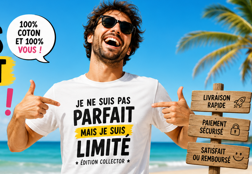 T-shirt "Je ne suis pas parfait mais je suis limité" — Édition Collector