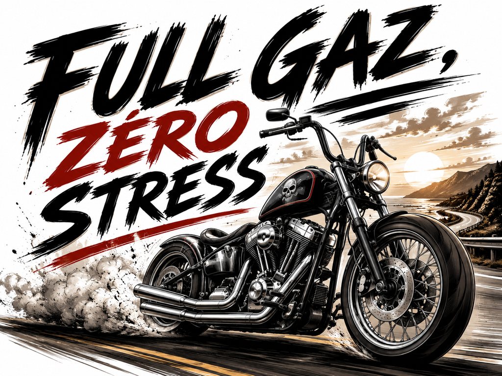 T-shirt "Full gaz, zéro stress"