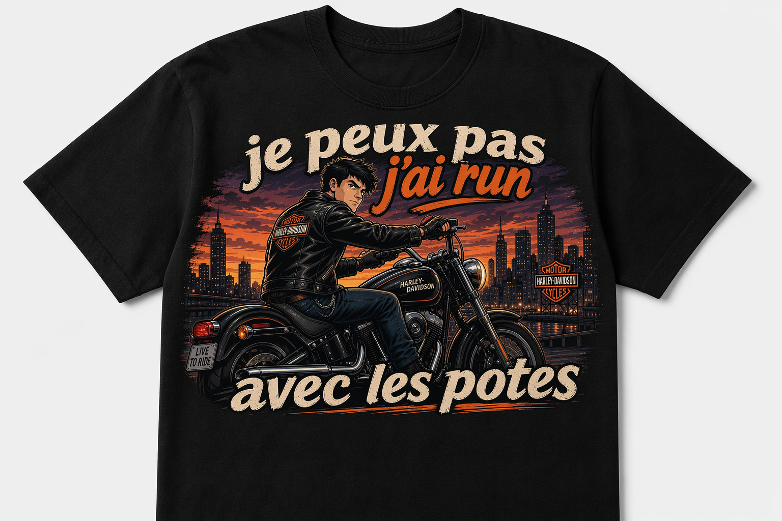 T-shirt Je peux pas j'ai un run