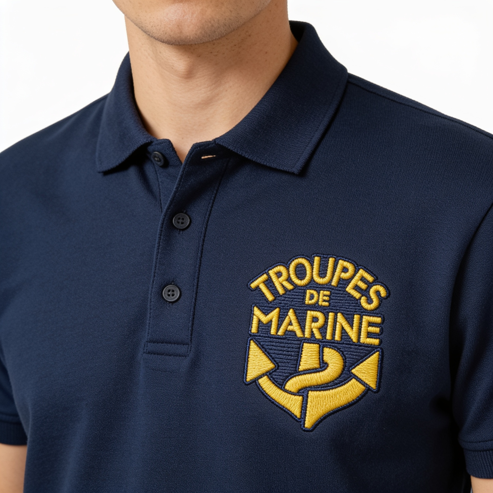 Polo broder Logo Troupes de Marine